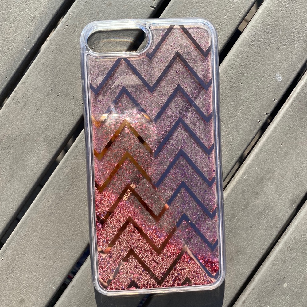 iPhone 7 Plus glitter case rose gold pink